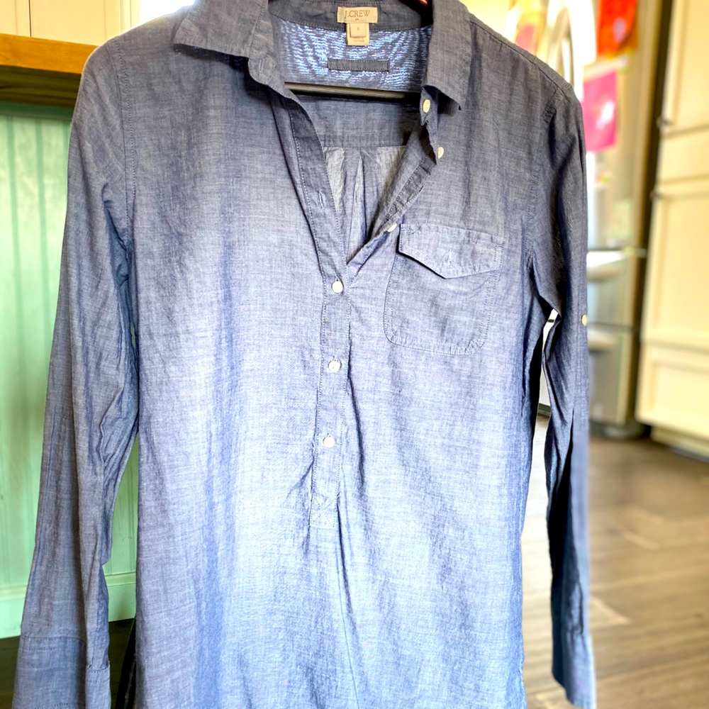 J crew chambray tunic top size S